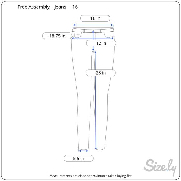 Free Assembly Womens High Rise Skinny Jeans Size 16 Dark Blue Stretch - Picture 2 of 10